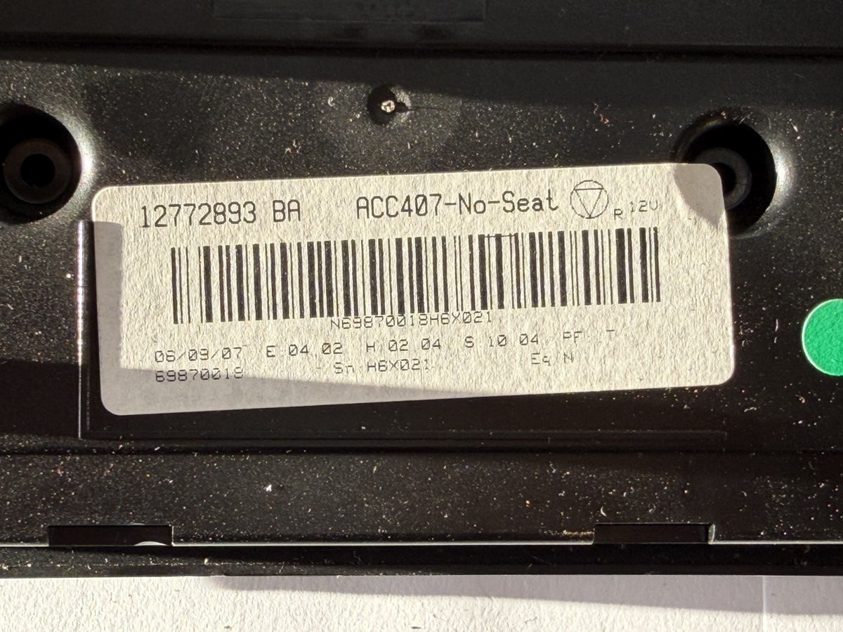07-11 Saab 9-3 93 Front AC Climate Control Heater Temperature Switch 12772893 by Saab