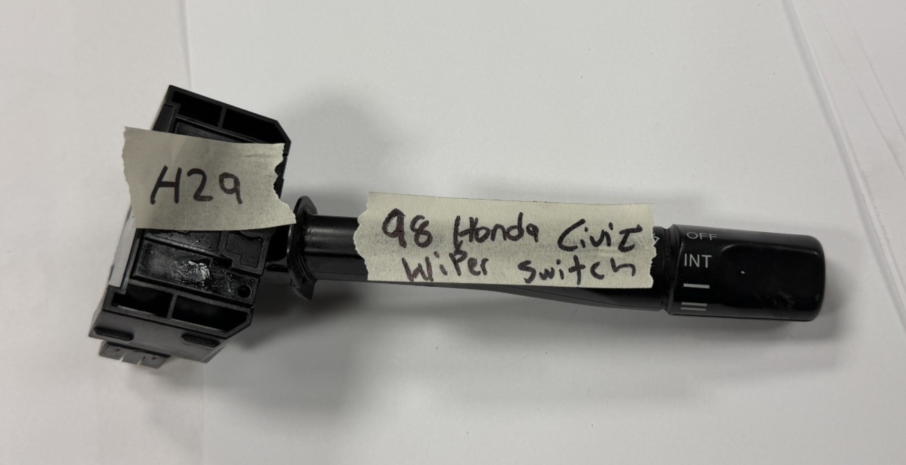 98 1998 Honda Civic Front Wiper Washer Control Switch Black