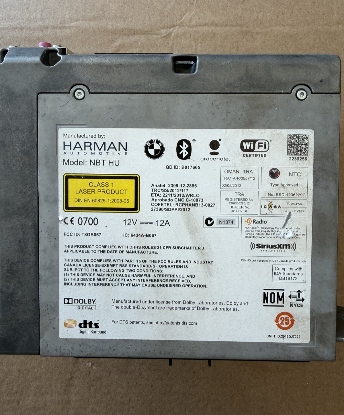 Harman NBT Headunit Radio NBT HU fits 2016-2021 BMW F30 F32 F33 F87 F80 F82