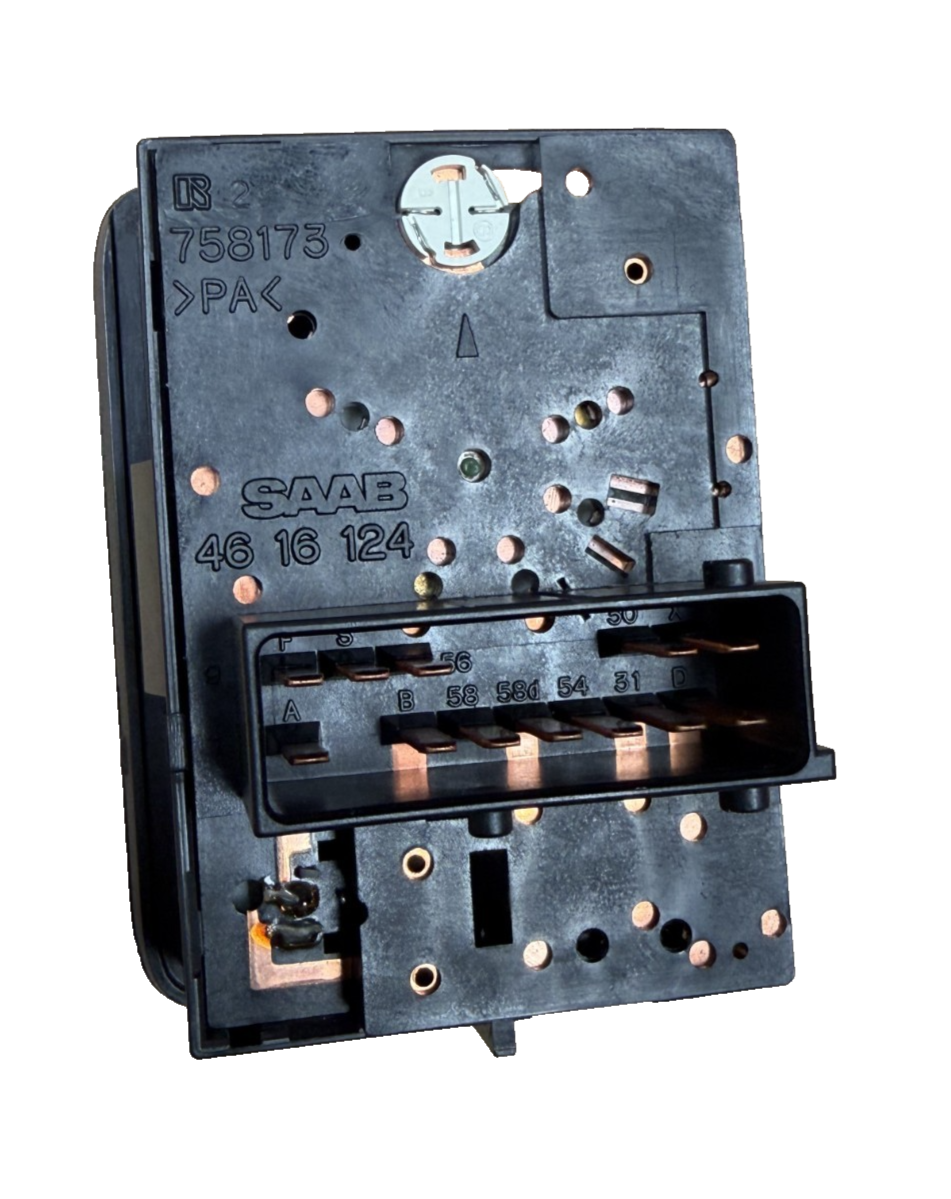 Headlight Head Light Switch 46 16 124, 758173 Black fits 1999-2005 Saab 9-5