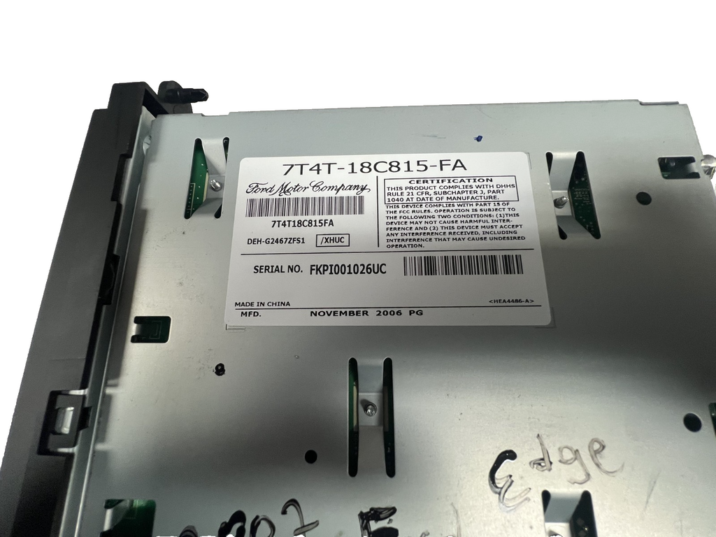 07 2007 Ford Edge Lincoln MKX Radio AM FM 6 CD Player Receiver 7T4T 18C815 FA