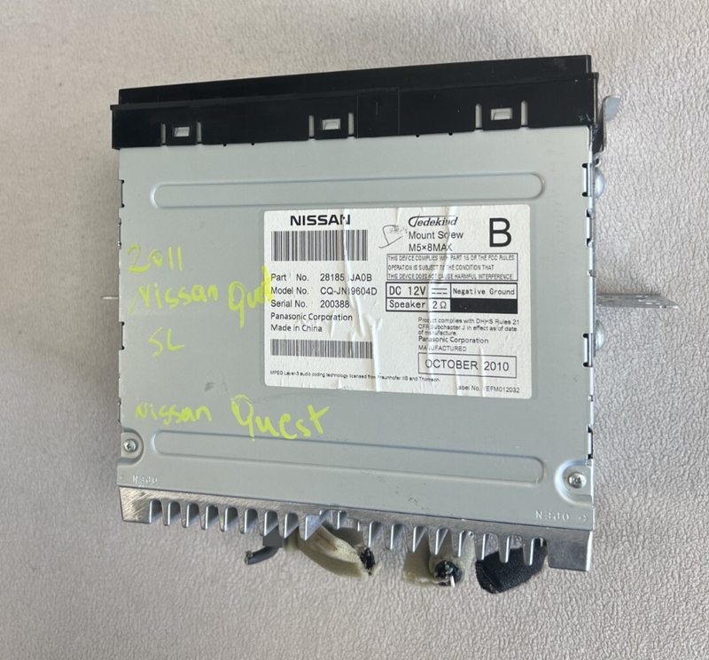 11 2011 Nissan Quest AM FM CD Player Stereo Radio Receiver OEM 28185 1JA0B