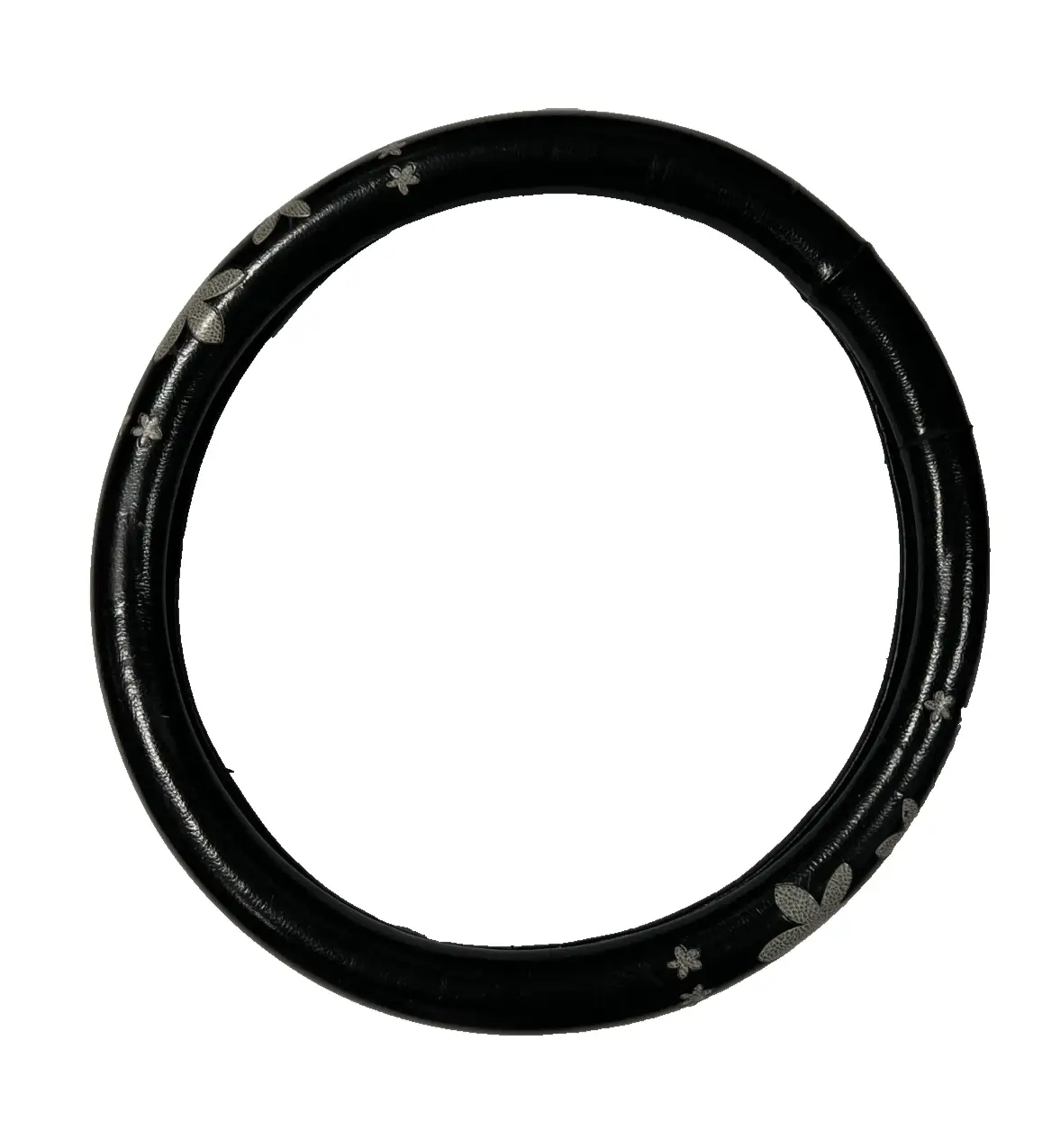 Universal Steering Wheel Cover with Flowers Design Black by Unbranded