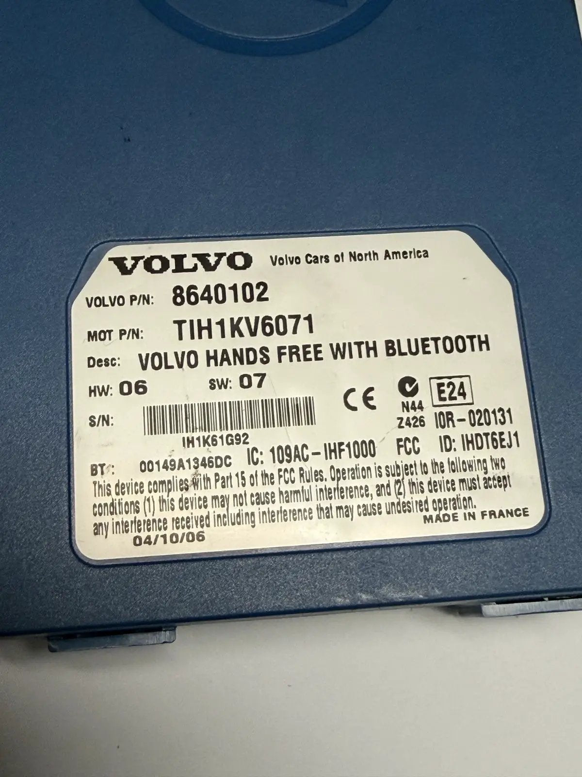 2003-2014 Volvo Bluetooth Hands Free Mobile Phone Control Module 8640102 by Volvo