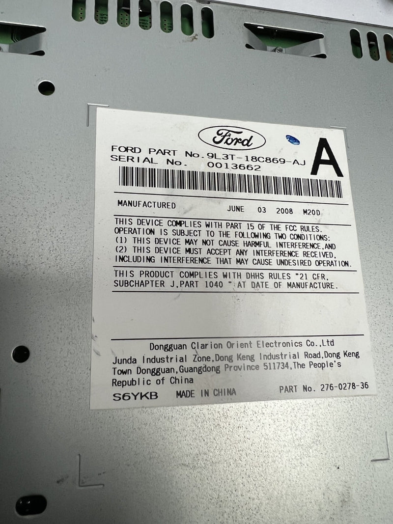 2009-2012 Ford F150 F-150 Pickup Radio CD Single Disc Player 9L3T 18C869 AJ