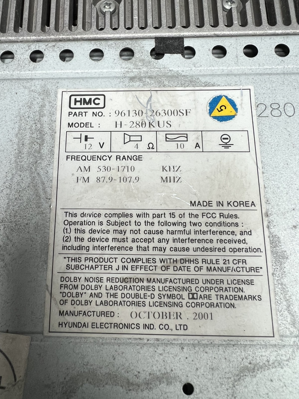 ¿2001-2006 Hyundai Santa Fe AM FM Radio CD Player Receiver OEM 96130 26300SF