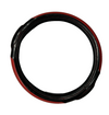 Faux Leather Steering Wheel Cover Black and Red Universal Fit
