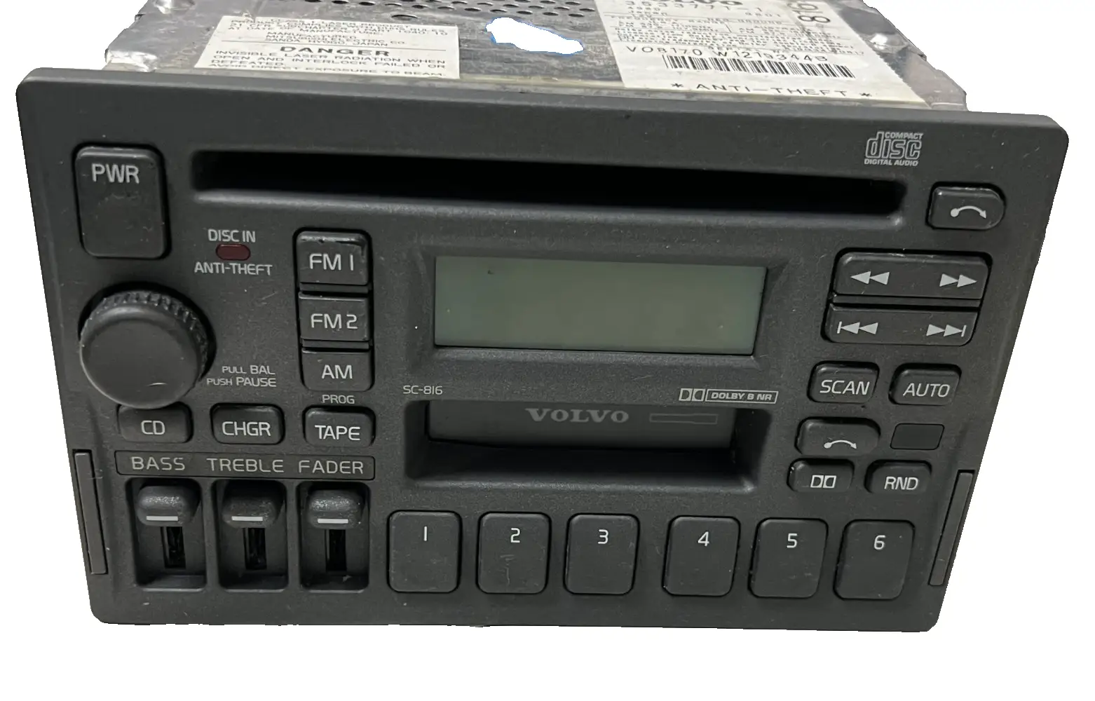 Radio Stereo CD Player 3533771 1 fits 97 98 99 00 01 02 03 04 Volvo 850 S70 by Volvo