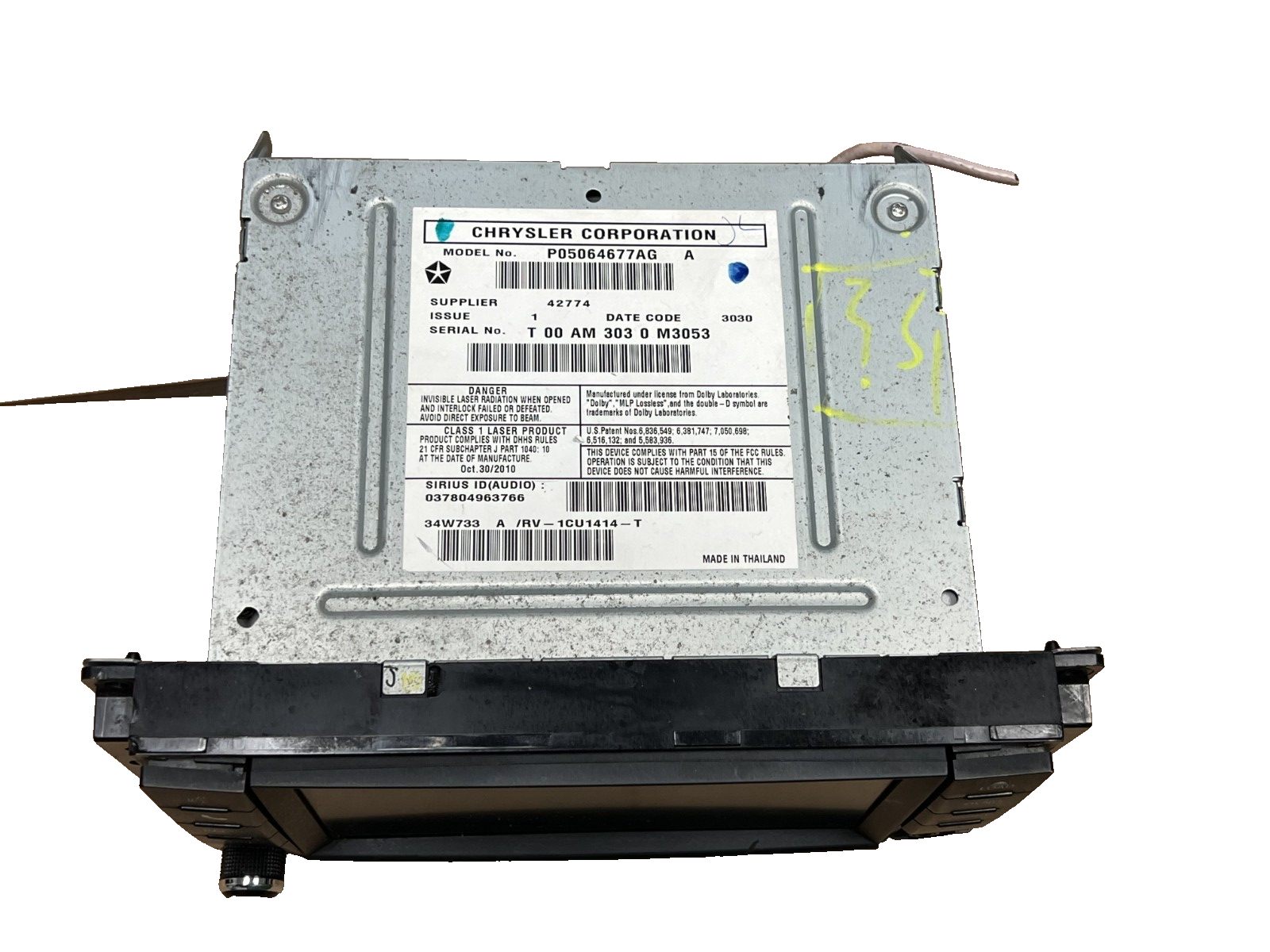2011-2014 Chrysler 200 AM FM Radio Receiver MP3 CD Player OEM P05064677AG