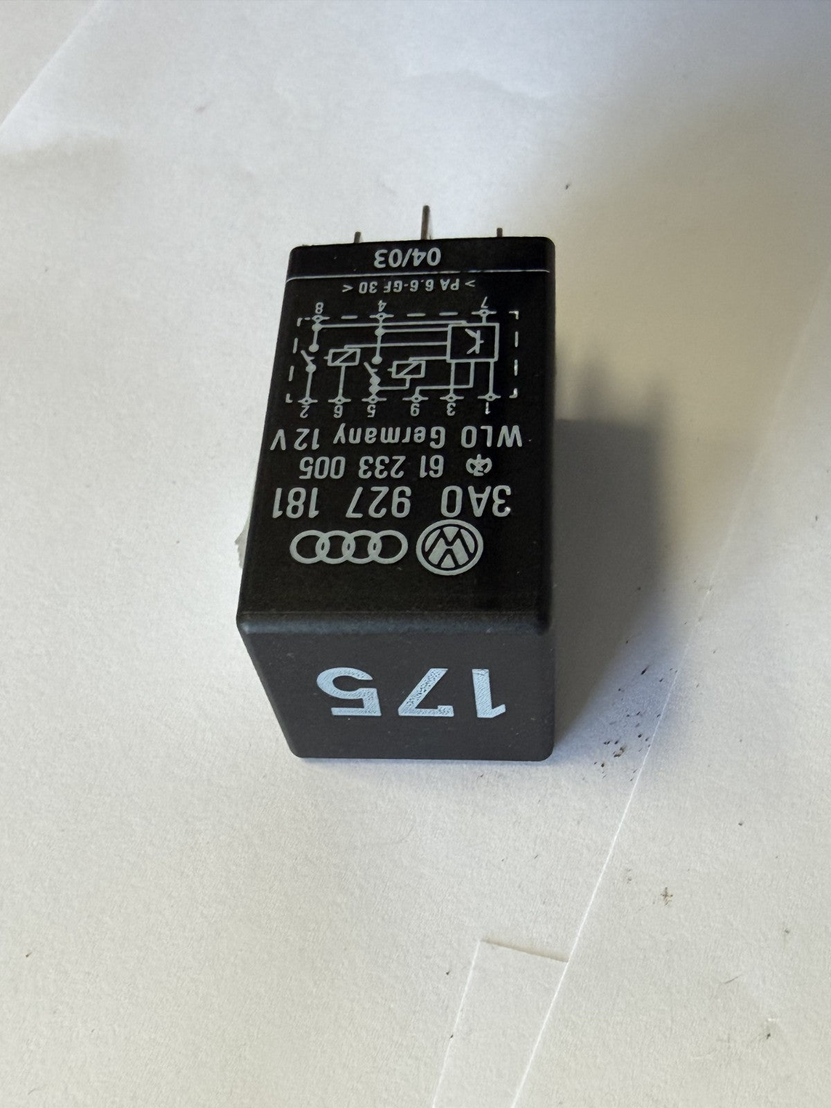 Accessory Power Relay 3A0 927 181 Black fits 1999-2005 Volkswagen Jetta