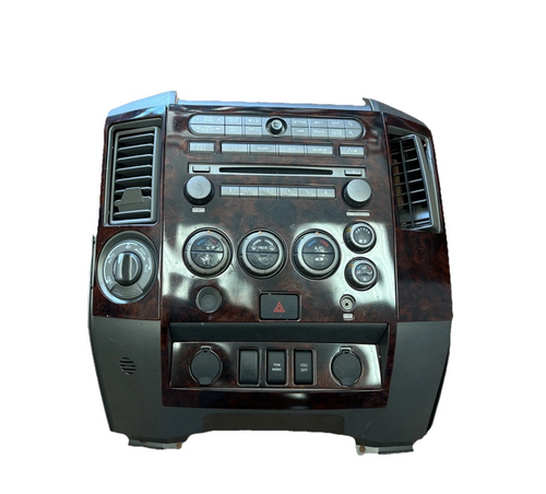 04-07 Nissan Titan Center Dash Radio AC Climate Surround Bezel Trim with Control