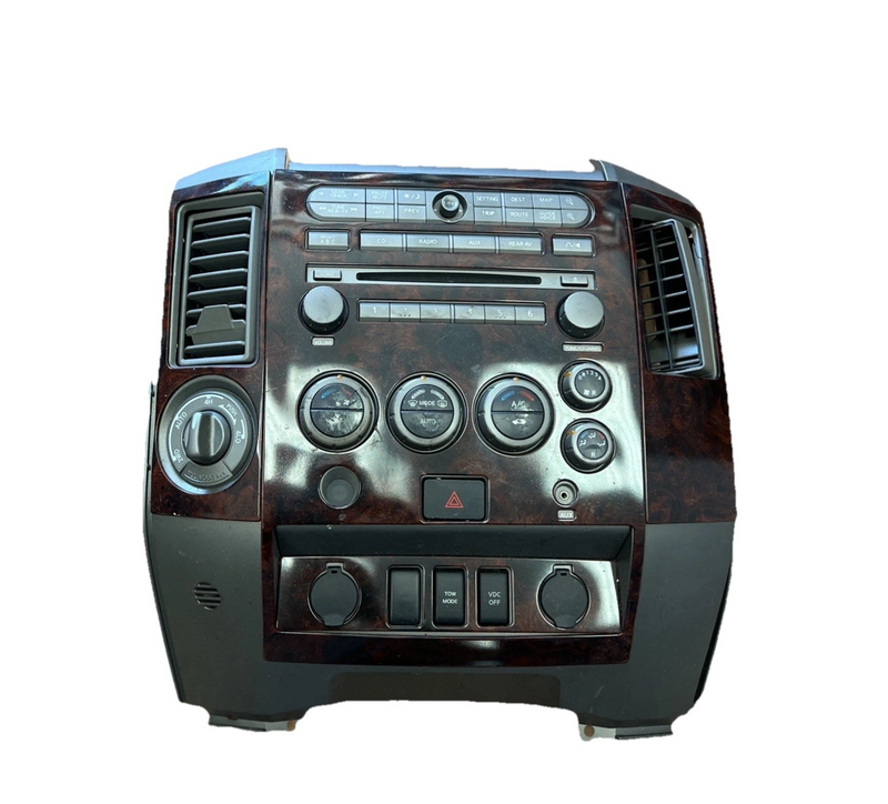 04-07 Nissan Titan Center Dash Radio AC Climate Surround Bezel Trim with Control