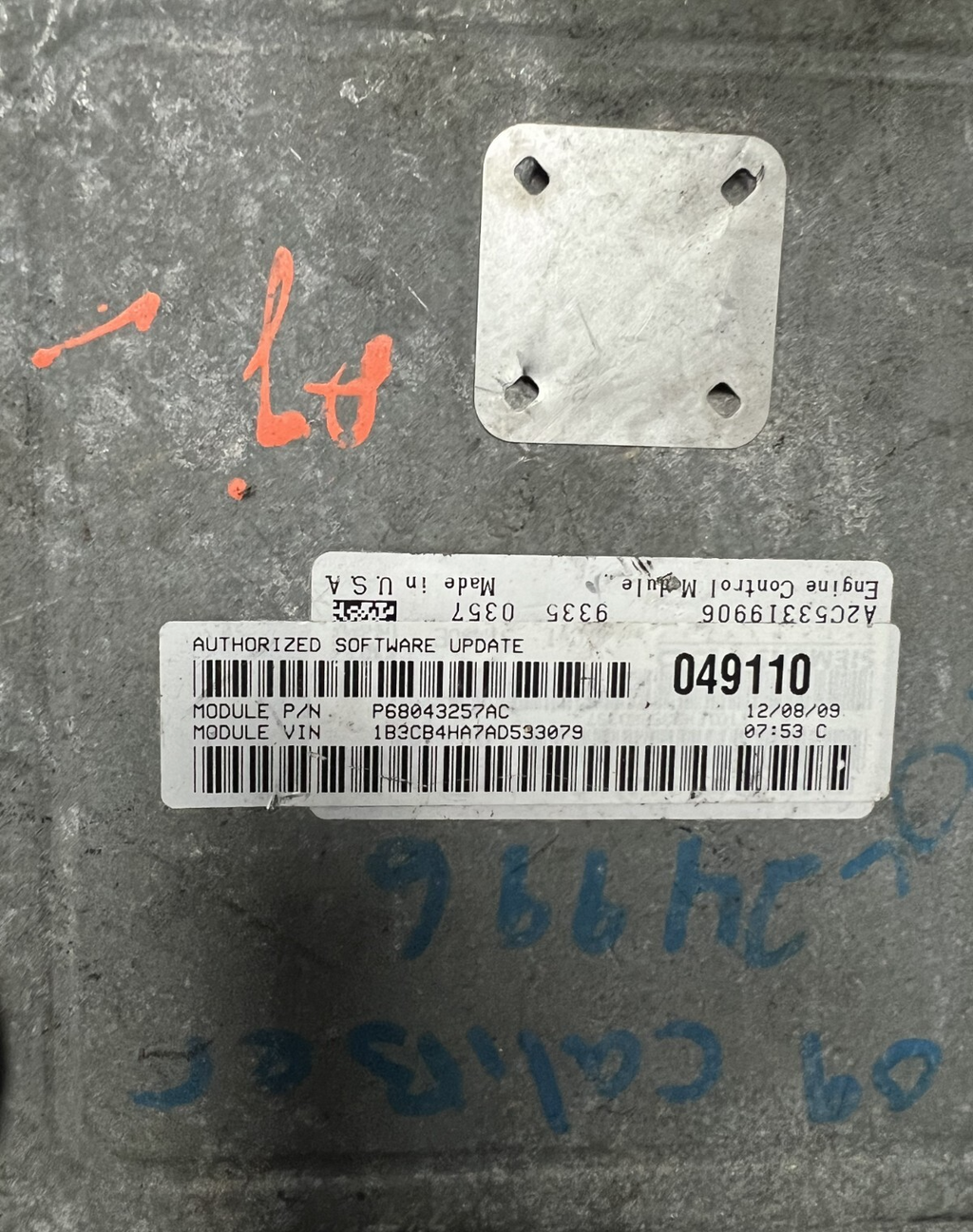 2009 2010 Dodge Caliber Engine Computer Control Module ECM OEM 68043257AC