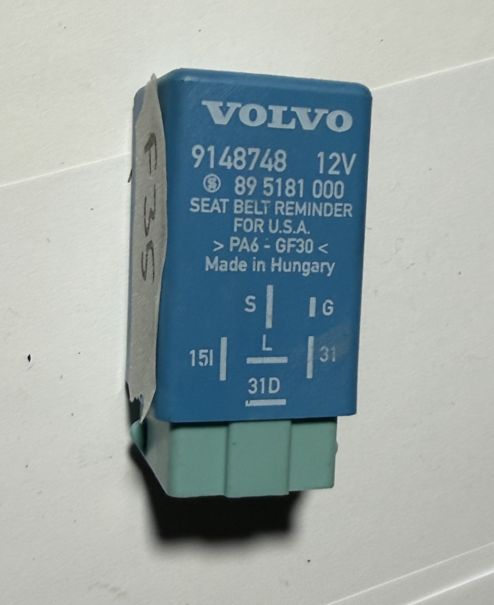 Volvo V70 C70 S70 V40 S40 Volvo Warning Seat Belt Relay 89 5181 000, 9148748