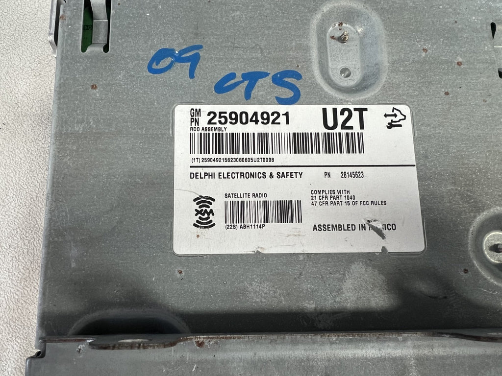 08-14 Cadillac CTS AM FM Radio Navigation 6 Disc CD Player 25904921, 28145623