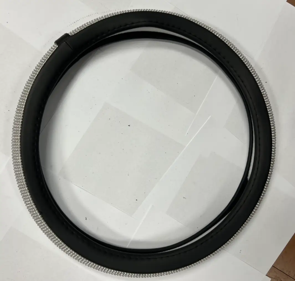 Steering Wheel Cover Black with Faux Bling Crystal Diamonds Universal Fit by Unbranded