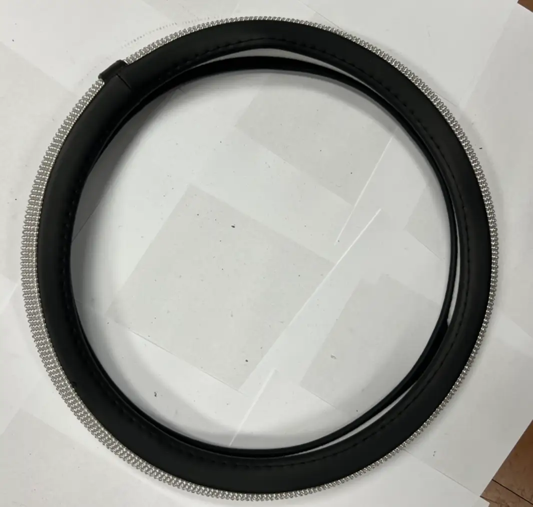 Steering Wheel Cover Black with Faux Bling Crystal Diamonds Universal Fit by Unbranded