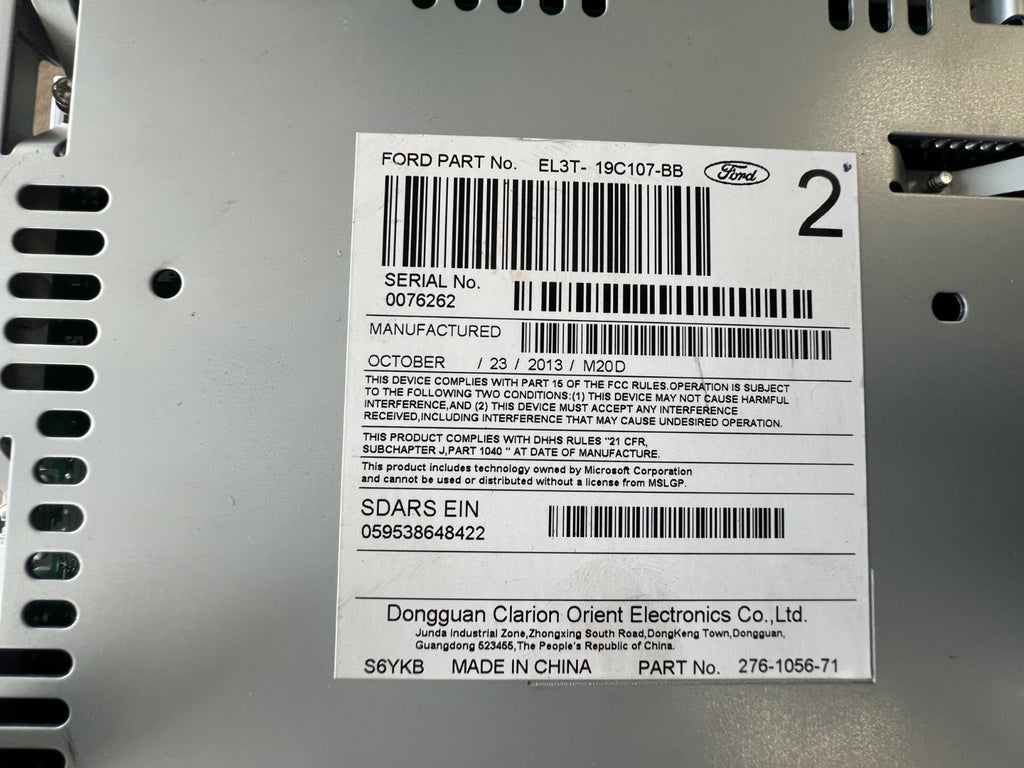 2011-2014 Ford F-150 Raptor Stereo AM FM Radio MP3 CD Player EL3T 19C107 BB
