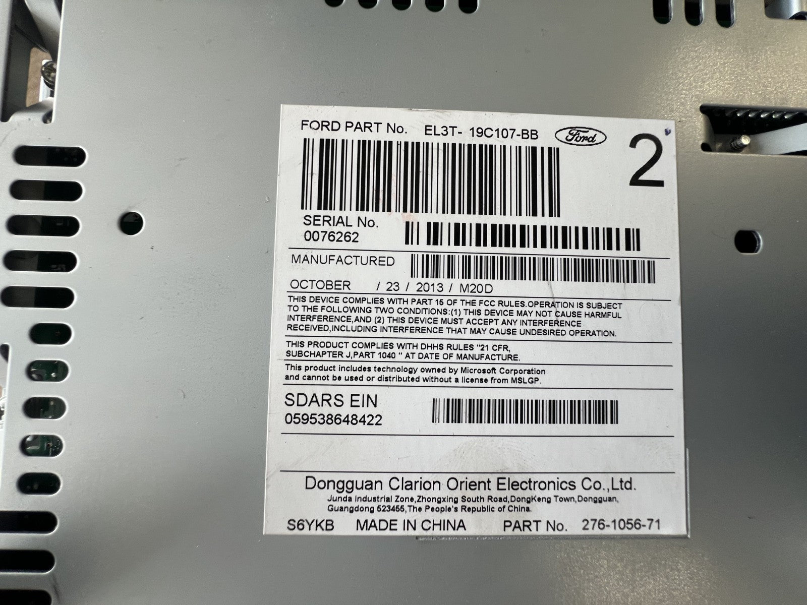 2011-2014 Ford F-150 Raptor Stereo AM FM Radio MP3 CD Player EL3T 19C107 BB