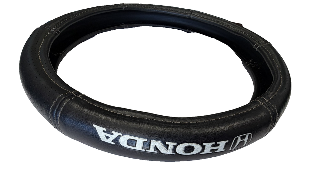 Honda Car SUV Steering Wheel Cover for Grip, Protection Black Synthetic Leather by Honda