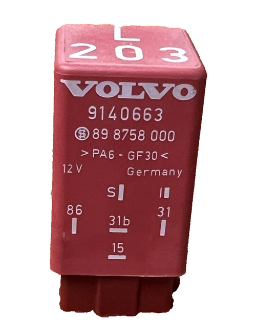 Volvo Intermittent Windshield Wiper Relay 12V 9140663, 89 8758 000