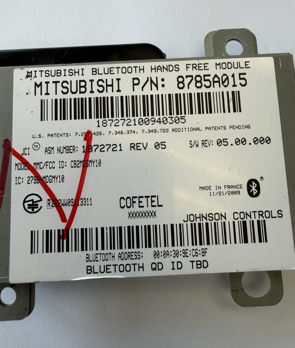 2013-2018 Mitsubishi Outlander Sport Bluetooth Telephone Module 8785A015 by Mitsubishi