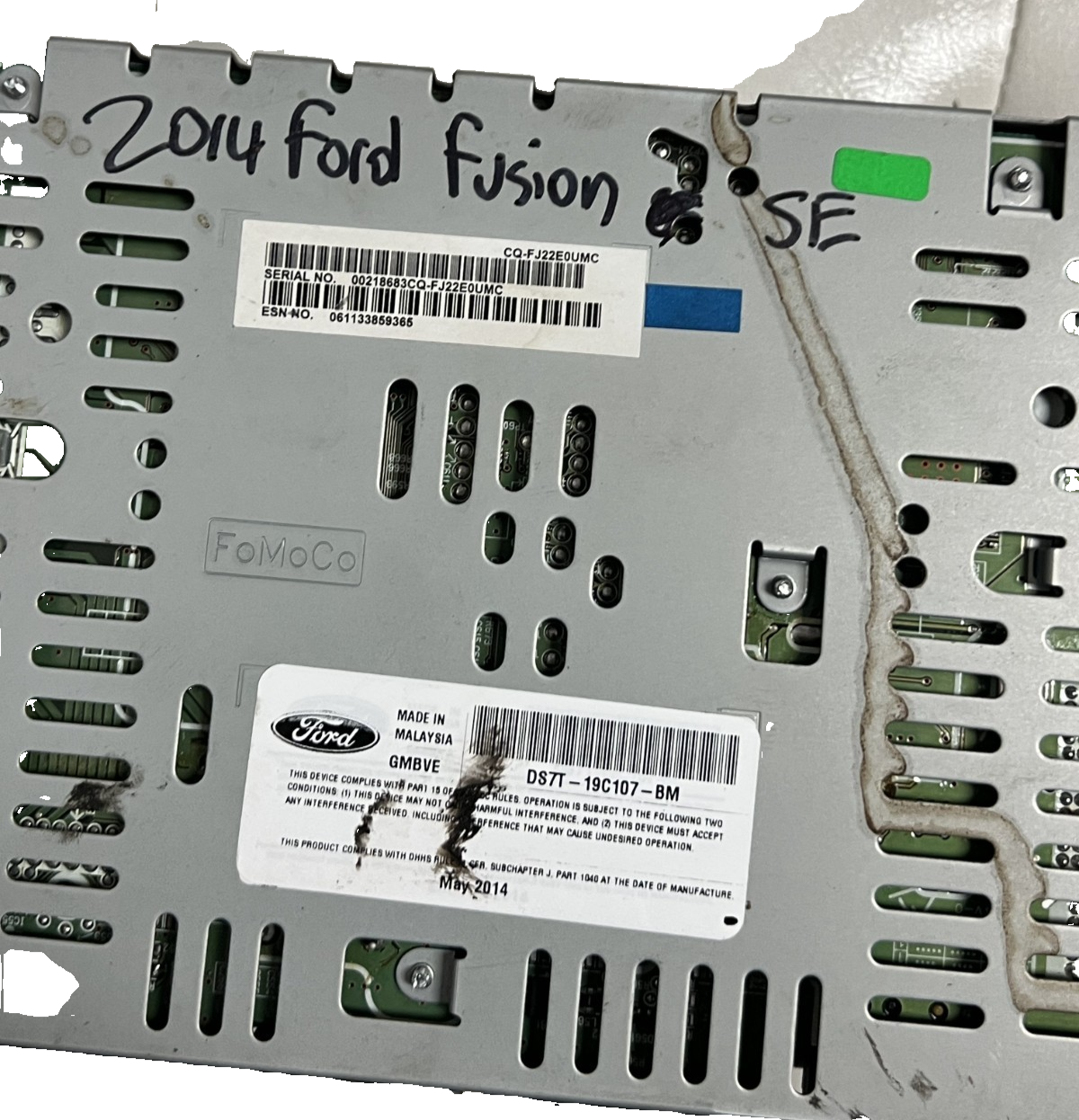 14 2014 Ford Fusion SE Radio CD Player MP3 Receiver OEM DS7T 19C107 BM