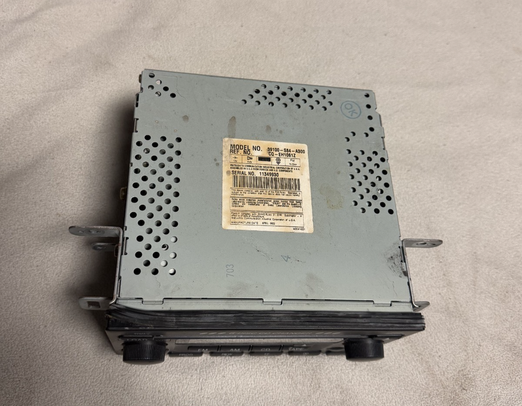 01-02 Honda Accord Stereo AM FM CD 6 Disc Radio Receiver 39100 S84 A300