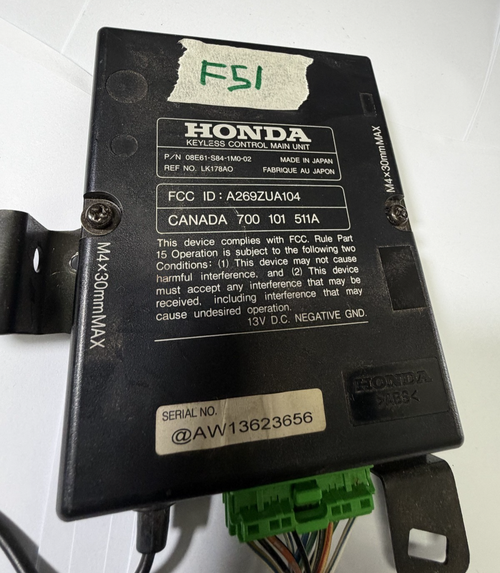1999-2004 Honda Odyssey Security Control Main Unit 08E61 S84 1M0 02