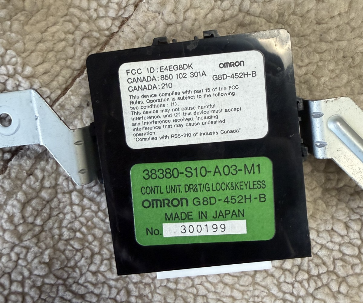 1997-2001 Honda CRV Door Control Keyless Entry Module Relay 38380S10A03M1
