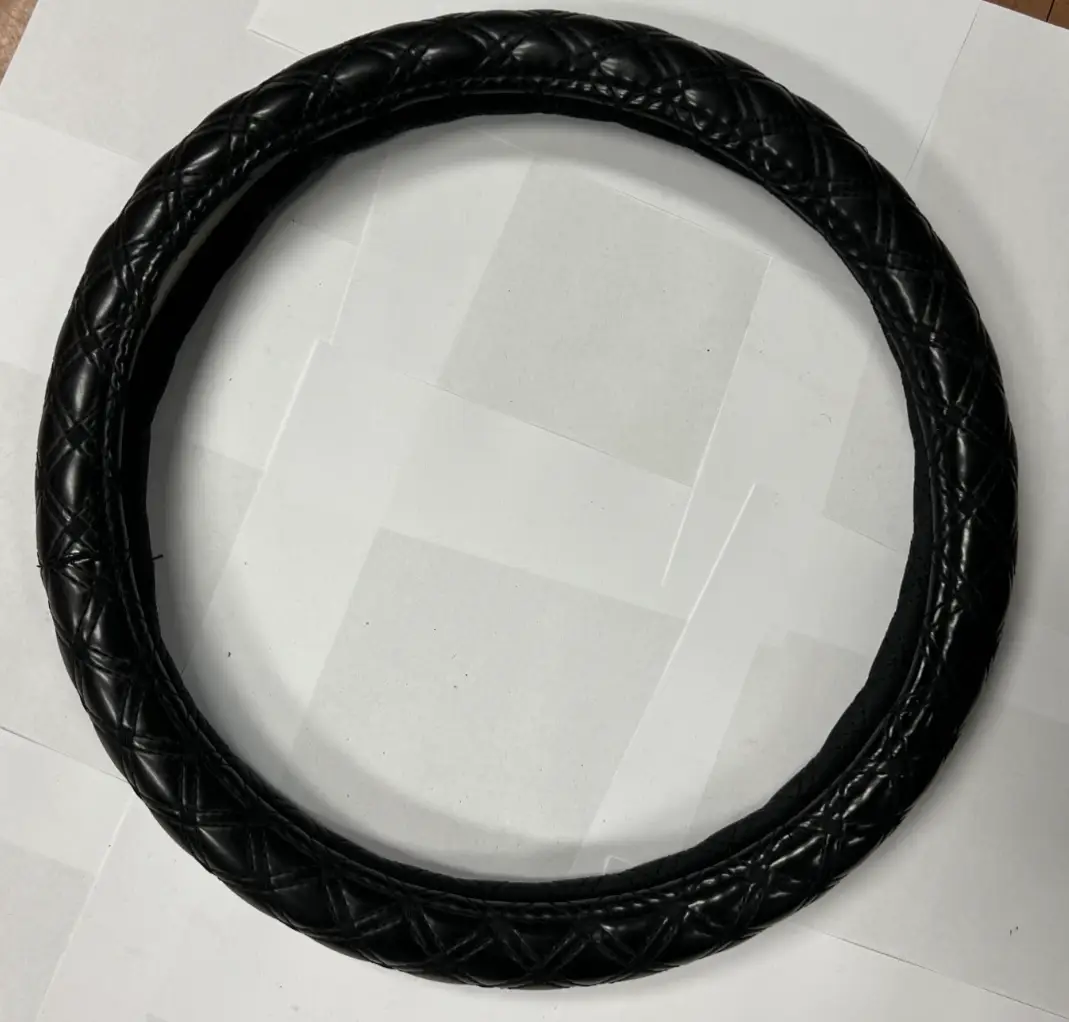 Steering Wheel Cover Diamond Pattern Black for Grip, Protection