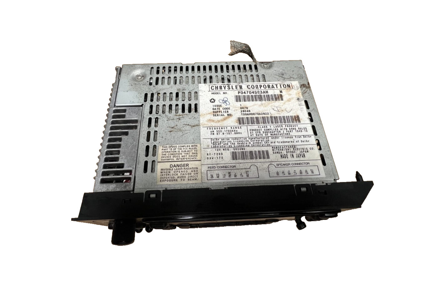 1994-2003 Jeep Dodge Chrysler AM FM Radio Cassette CD Player Receiver 04704383AH