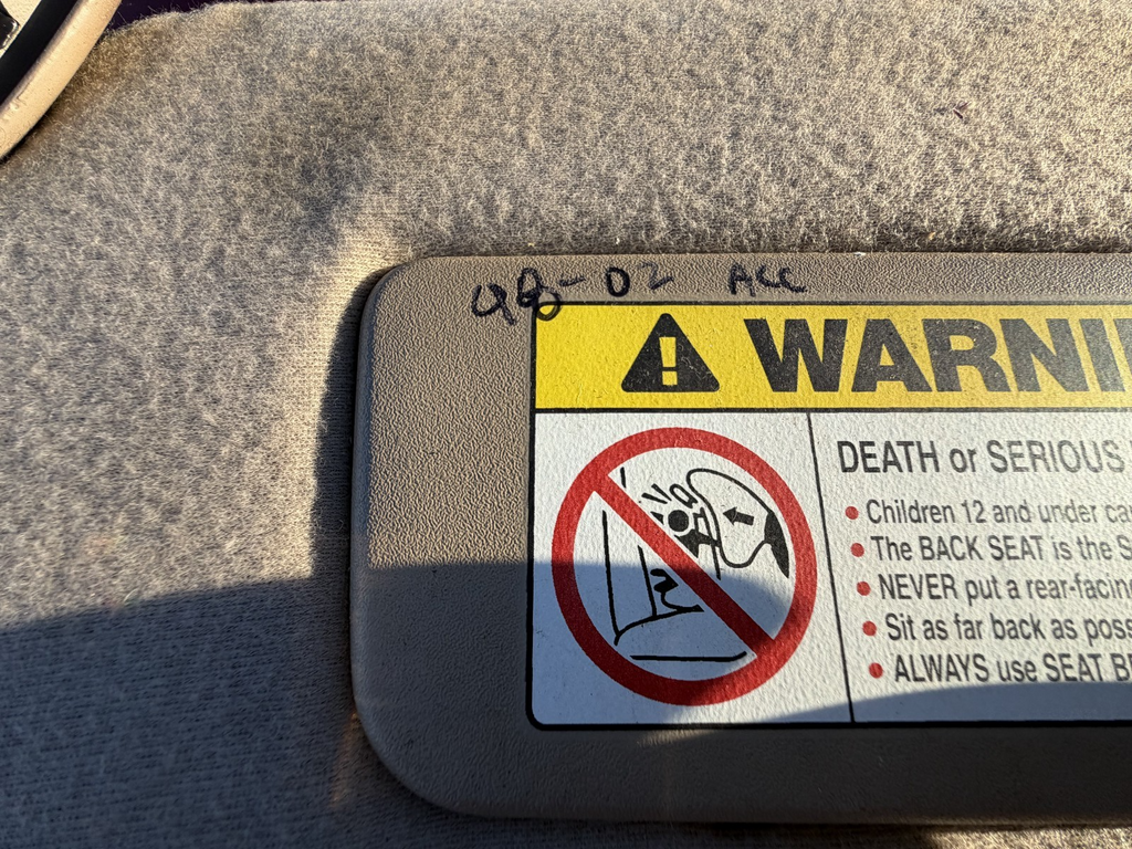 1998 1999 2000 2001 2002 Honda Accord Driver Left LH Side Sun Visor Beige