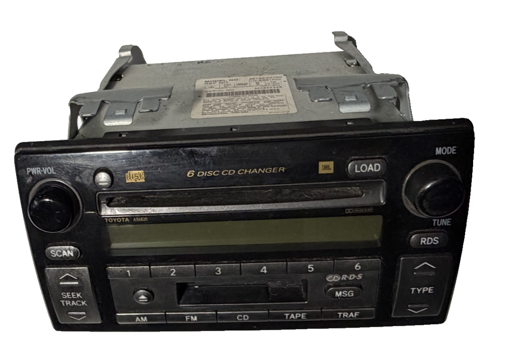 02 03 04 Toyota Camry Radio Stereo 6 Disc Changer Tape CD Player 86120 AA060