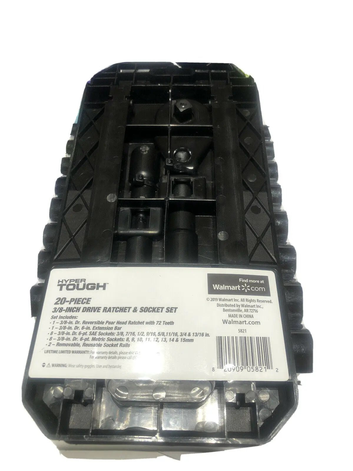 Hyper Tough 20-Piece 3/8-Inch Drive RATCHET SOCKET SET SAE & METRIC Rail (T) by Hyper Tough