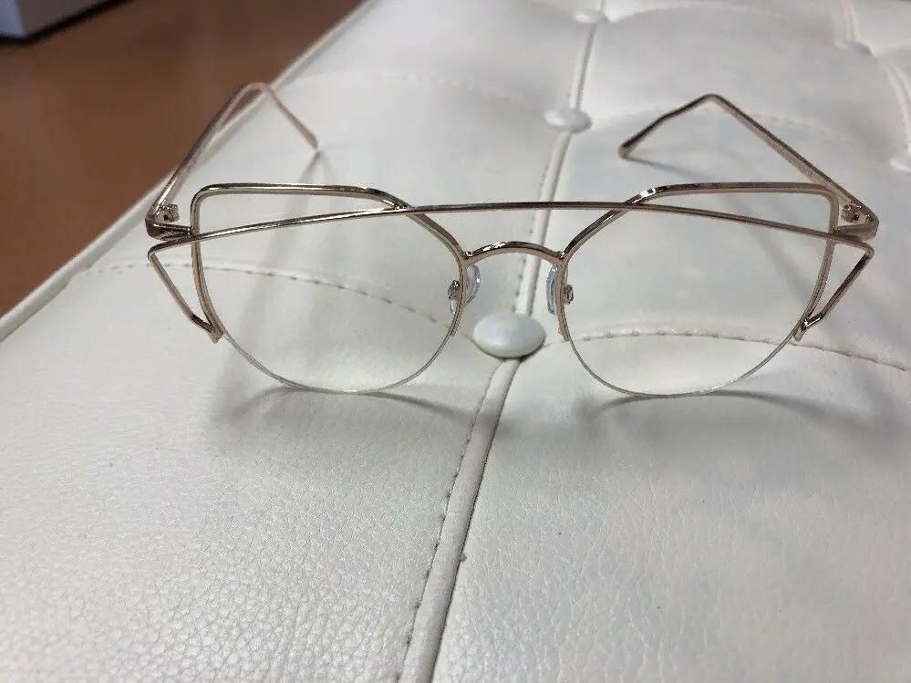 Gold Oversized Rim Vanity Glasses by Unbranded