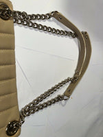 KATE SPADE BEIGE TOTE BAG WITH DOUBLE STRAND CHAIN AND LEATHER HANDLE