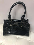 NWT Women's Liz Claiborne Black hand bag 8X9X2 Double Top & coin bag separator by Liz Claiborne