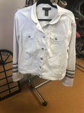 Ashley Stewart Size 18/20 hooded white linen jacket