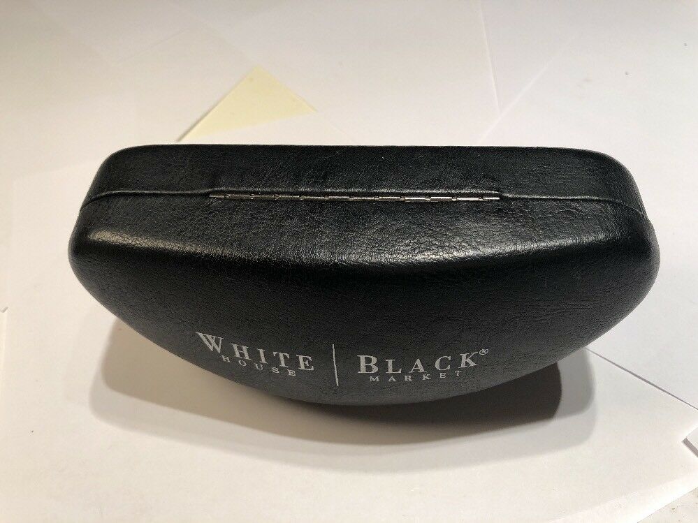 White House Black Market Hard Clamshell Sunglass Eyeglass Case Black New