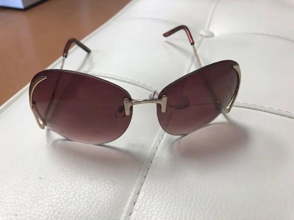 70's Vintage Oversized Rimless Large Round Clear Lenses Women Big XXL Sunglasses by Fashion Deal