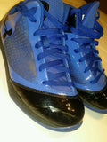 under Armour blue and black high top tennis sjoes size 5.5
