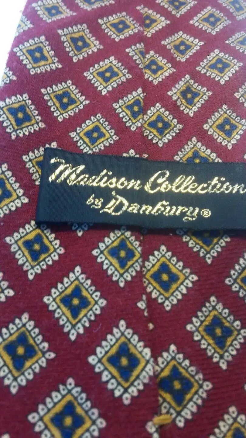 MEN NECK TIES 100% ITALY NAVY BLUE. BROWN. MADISON COLLECTION BY DANBURY by DALEY1DEALS,LLC.
