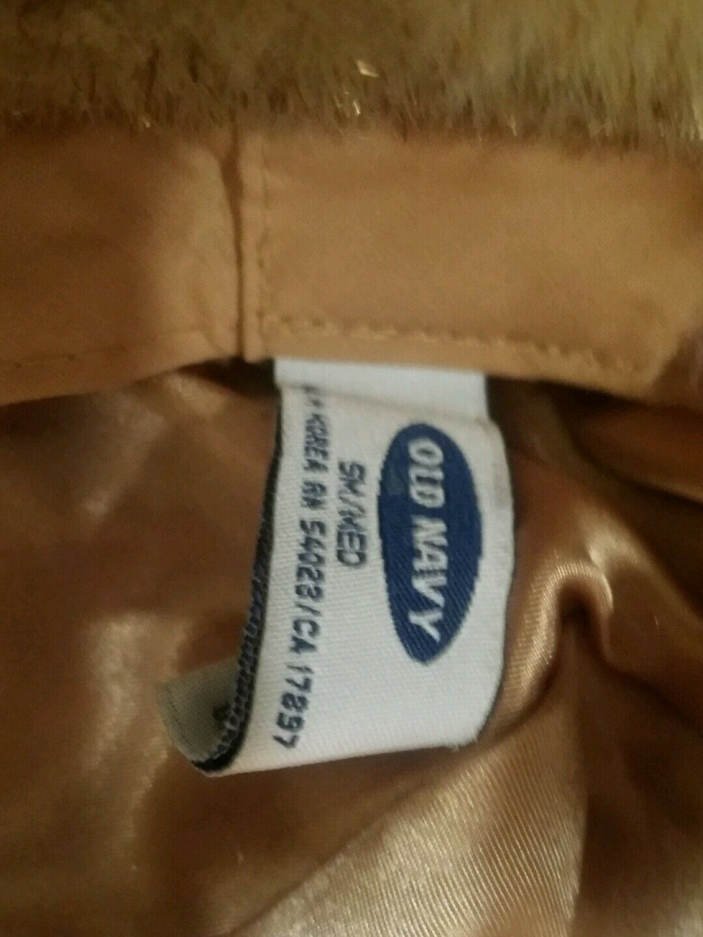 OLD NAVY Trapper Bomber Faux Fur Metallic Hat Small Medium M S Winter