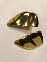 Vintage Napier Gold Tone Square Modernist Clip On Earrings