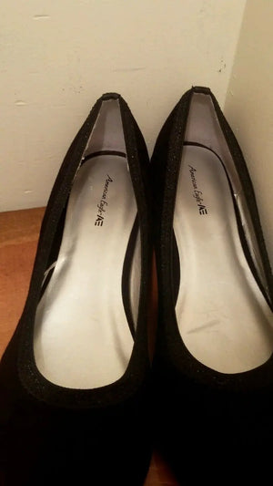 AMERICAN EAGLE WOMENS LADIES SHOES BLACK SIZE US 5 EUR 37.5 LEATHER SUEDE UPPER