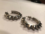 Silver Hoop Studded Earrings