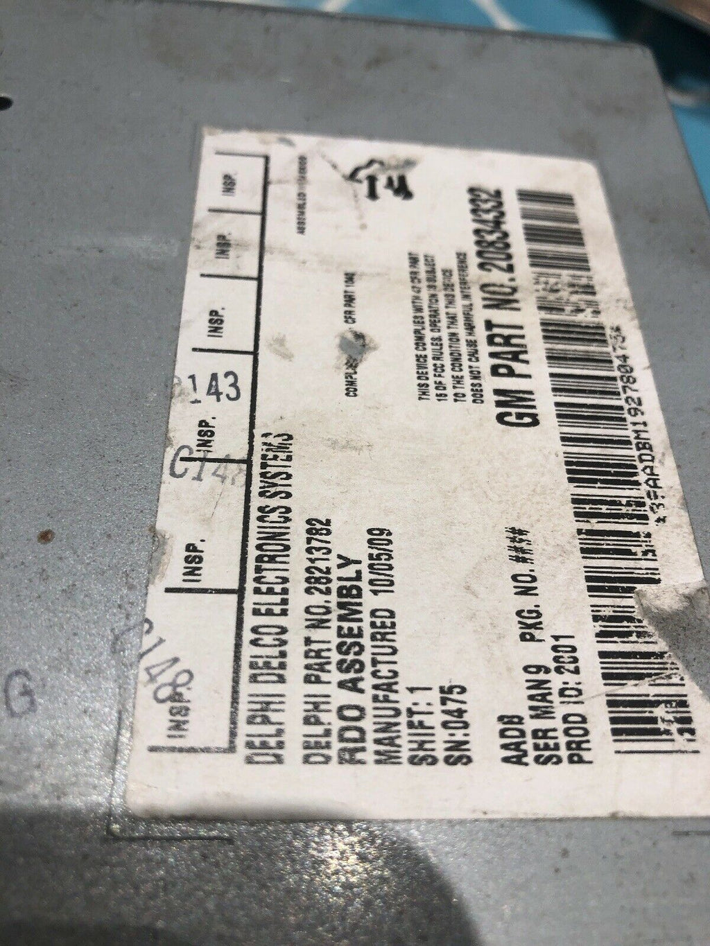 Delphi Delco Factory Stereo Radio AM/FM/Cd Player GM Part #20919616 NOT TESTED*