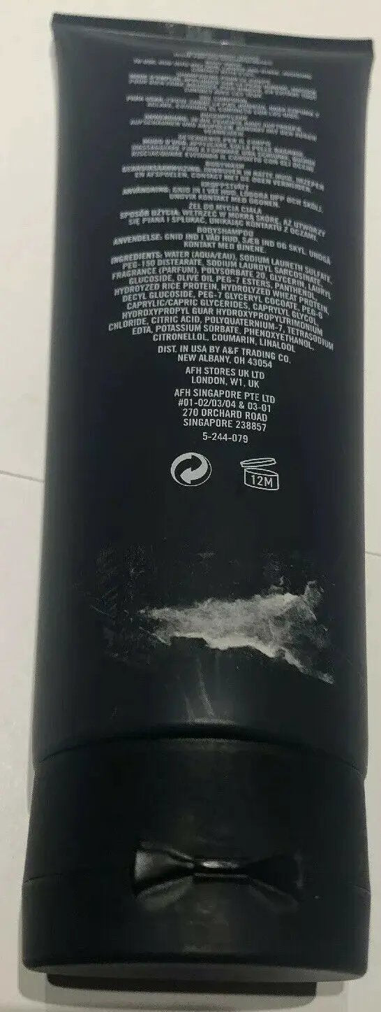 A8.4 Oz / 250 ml NEW ITEM BATH CLEAN Men’s Abercrombie&fitch Body Wash Fierce by ABERCROMBIE & FITCH