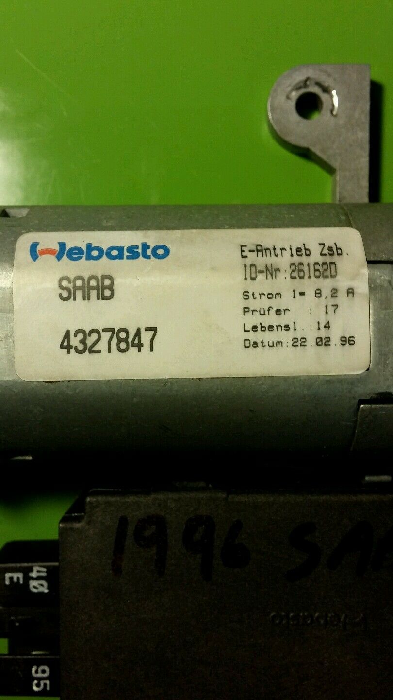 1994-2002 SAAB 900 9-3 OEM Power Sliding Sunroof Sun Roof Moonroof Motor 4327847